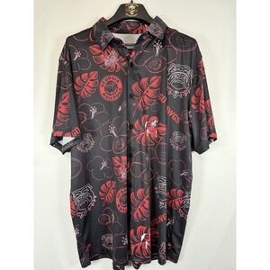 Georgia Bulldogs Polo Men's Medium Castaway Hawaiian Short Sleeve NCAA